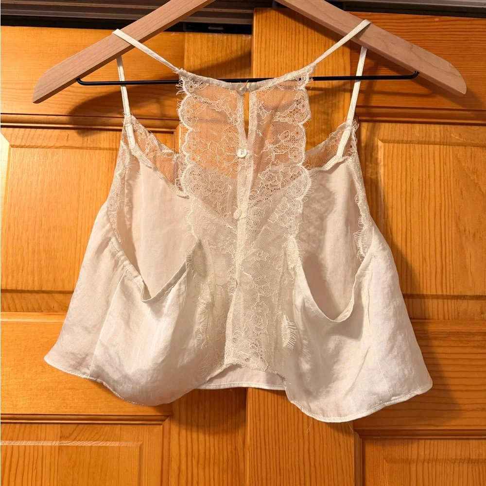 Free People White Lace Trim Cami - Picture 2 of 3
